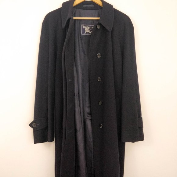 Burberry Jackets & Blazers - Vintage Burberry Black Cashmere Duster Coat 14